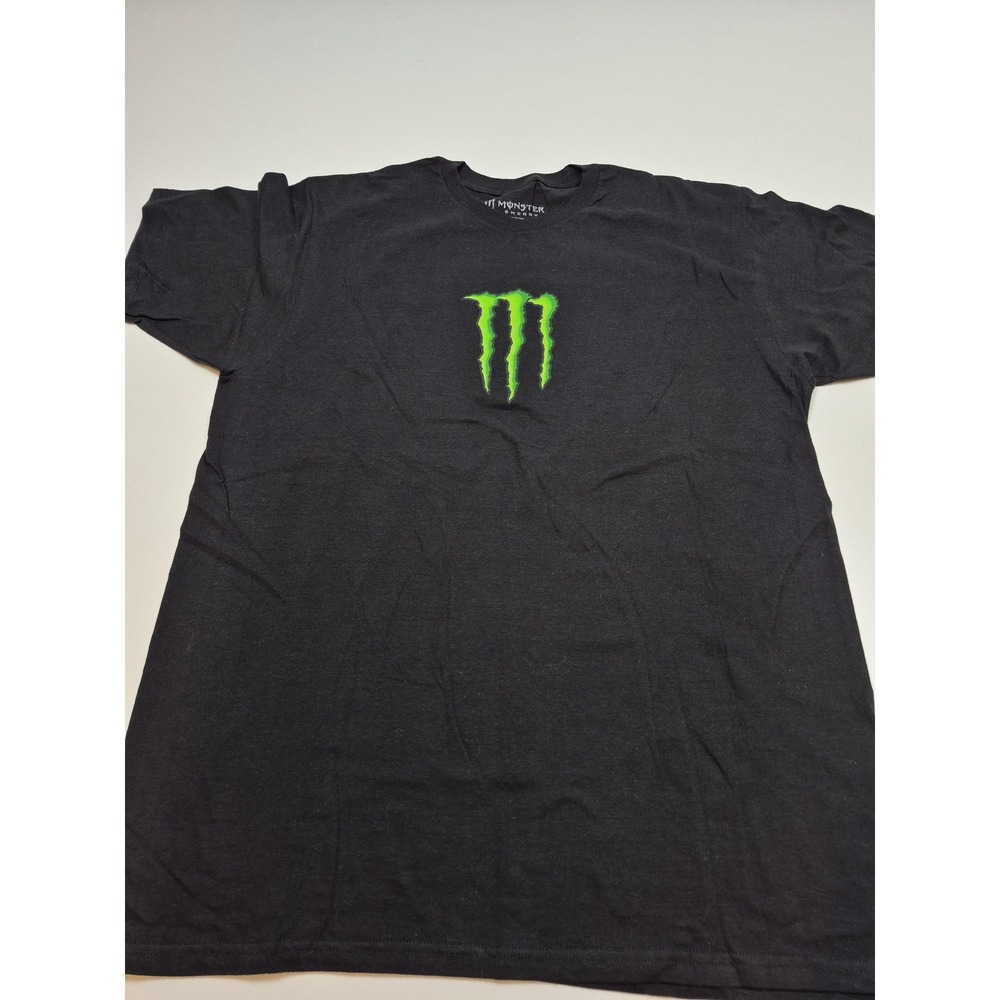 Y2K Monster Energy Shirt Mens XL Black Logo Graphic Tee Short Sleeve Cotton